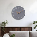 Mosewa Wall Clock 12 Inch Gray Silent Non Ticking Battery Operated Modern - Image 7