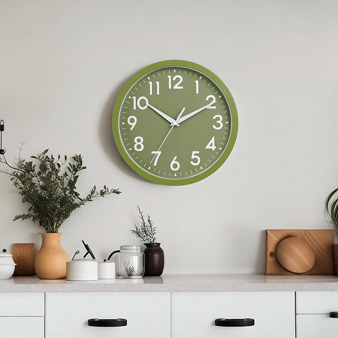 DAXSMY Wall Clock Small Analog 8 Inch Silent Non Ticking Battery Operated - Image 2