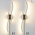 Daunton Modern Plug in Wall Sconce Set of 2, 3CCT Adjustable & Memory Function by Daunton