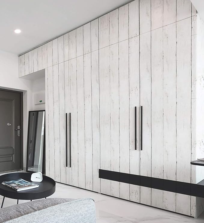 CiCiwind 118” x17.7” Wood Wallpaper Peel and Stick White Wood Wall Paper - Image 4