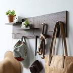 Wooden Pegboard Modular Display Organization Storage Wall Hooks Shelf 15.2in x - Image 4