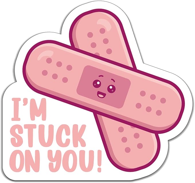 YAZMEEN 20 Pcs Cute Nurse Stickers I'm Stuck on You Medical Stickers Funny Appreciation Gift for RN LPN CNA Nurse Doctor Medical Assistant 2.5'' Nursing Stickers Decals for Water Bottle Laptop Phone