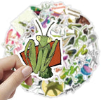 Mantis Stickers 50 Pcs Vinyl Cute Cartoon Insect Sticker for Laptop Water Bottle Motorcycle Computer Car Skateboard Snowboard Luggage,Waterproof Funny Animal Stickers for Teens Girls