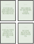 Locomiss Sage Green Christian Wall Art Decor, Modern Bible Verse Prints by Unknown