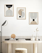 HesenDot Unframed Abstract Geometric Line Wall Art Set of 3, 12x16in Boho Mid - Image 4