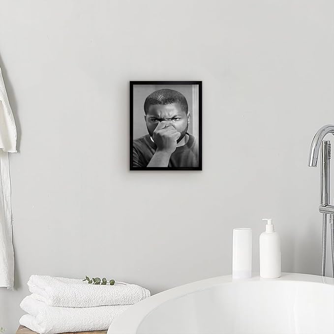 Black and White Bathroom Wall Art, Funny Bathroom Decor Humor Amusing Restroom - Image 2