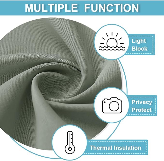 RYB HOME Blackout Curtains for Living Room, Privacy Thermal Insulating Window - Image 5
