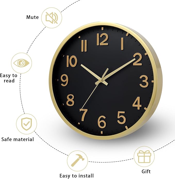 Wall Clocks Battery Operated 8 inch Modern Wall Clock, Silent Non Ticking Wall - Image 4