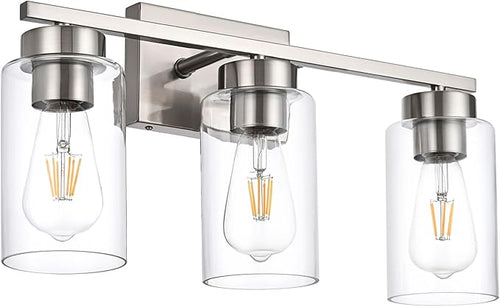 3-Light Bathroom Vanity Light, Modern Brushed Nickel Wall Lights - Image 2
