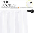 NICETOWN White Curtains, 50% Light Blocking Curtain Panels - Image 3