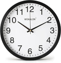 WISKALON 10 inch Silent Non-Ticking Elegant Black Frame Wall Clock, Classic by WISKALON