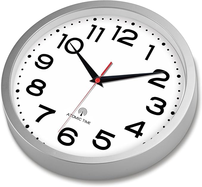 Roymnie Atomic Wall Clock 14 Inch, Modern Clock Battery Operated Classic Analog - Image 3