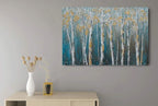 Yihui Arts Canvas Wall Art White Grey Birch Trees Branches Painting Gold Foil - Image 4