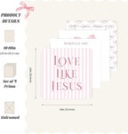 LARTSFRO Coquette Pink Bow Jesus Wall Art Decor Posters, Light Pink Bow - Image 2