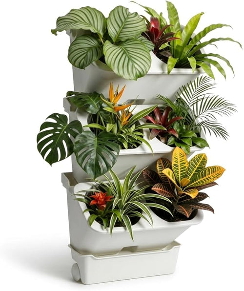 3-Tiers Vertical Wall-Mounted Planter by LZLUCKCOME