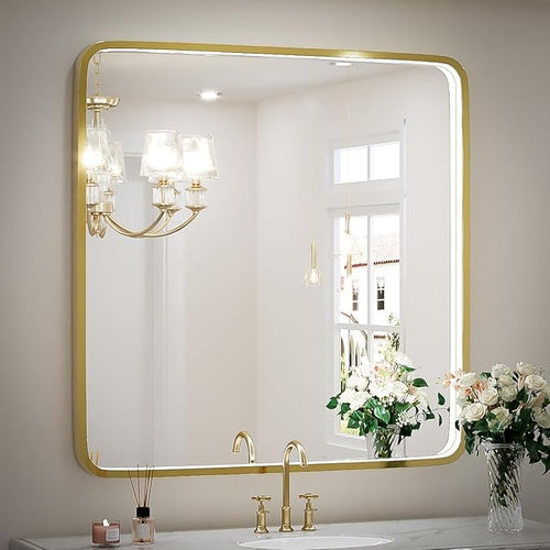 36X36 Inch LED Bathroom Mirrors, Bathroom Vanity Mirror by FTOTI