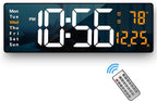 Digital Wall Clock Large Display, 16.2 Inch, LED Digital Clock by Abovsare