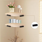 JJL Corner Wall Shelf, 12-Inch Sector Shelf, Light White - Image 4