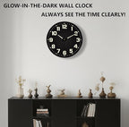 12 Inch Silent Wall Clocks Battery Operated, Glow in The Dark Wall Clock - Image 2