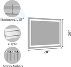 Koonmi 28"x20" LED Mirror for Bathroom, 90CRI Anti-Fog Vanity Mirror - Image 9