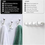 Indian Shelf 6 Pieces Double Prong White Decorative Coat Hooks Unique Coat Rack - Image 3