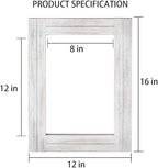 Rectangle Wall Mirror for Bathroom, Distressed White Wood Decor - Image 4