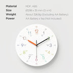 mooas Kids Easy Learning Flatwood Wall Clock - Image 9