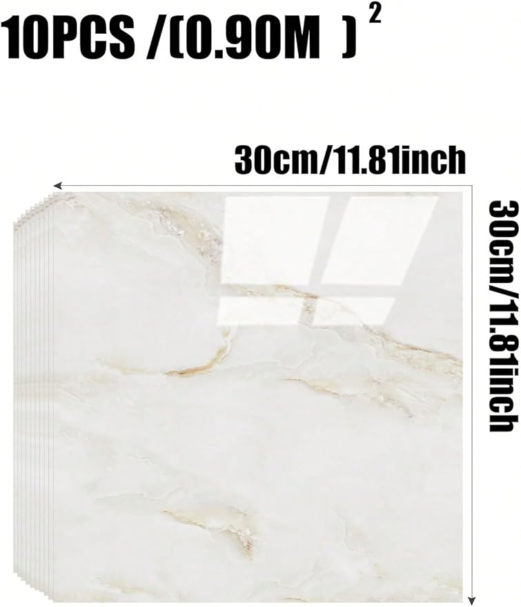 Chejiaye 10pcs Marble Peel and Stick Backsplash Waterproof Washroom Wall Panels - Image 4