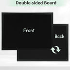 DOLLAR BOSS Large Black Cork Board Double-Sided Bulletin Board - Image 3