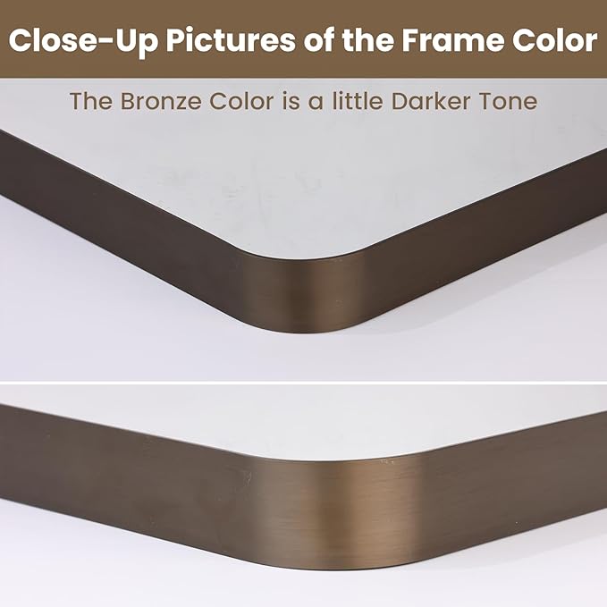 LOAAO 40”X36” Bronze Bathroom Mirrors - Image 3