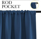 NICETOWN Kitchen Curtains, Short Blackout Drapes, Moroccan Blue, Thermal - Image 2