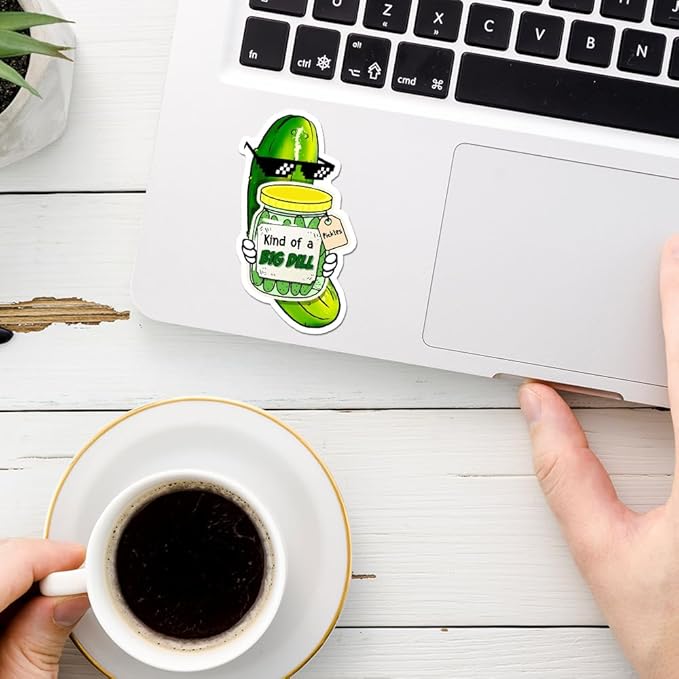 Pickle Kind of a Big Dill Sticker 3Pcs Sarcastic Funny Pickle Quote Stickers Vinyl Waterproof Decals for Notebook, Tumbler, Laptop and Water Bottle