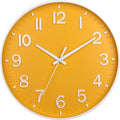 HZDHCLH Yellow Wall Clocks Battery Operated, 12 inch Silent Non Ticking Modern by HZDHCLH