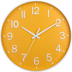 HZDHCLH Yellow Wall Clocks Battery Operated, 12 inch Silent Non Ticking Modern by HZDHCLH