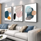 MPLONG Wall Art 3 Pieces Of Framed Decorative Paintings Abstract Simple Orange - Image 2