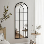Mirror Full Length, Window Pane Wall Black Full Body Mirrors, Oversize - Image 4