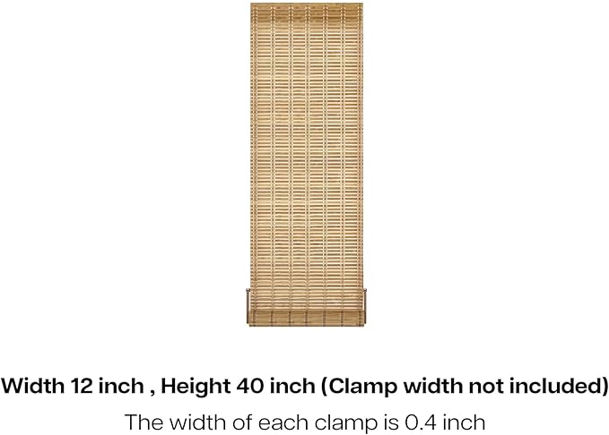 LazBlinds No Tools No Drill Bamboo Roller Shades, Cordless Bamboo Blinds - Image 7