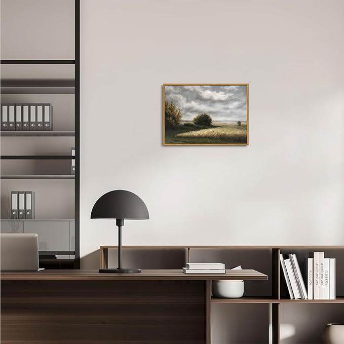OIQArtOIQ Vintage Landscape Canvas Wall Art Framed Natural Scenery Painting - Image 2