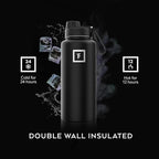 IRON °FLASK Camping & Hiking Hydration Flask with Spout, Wide Mouth Insulated Stainless Steel Sports Water Bottle - 32 oz Bubble Gum