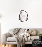 Asymmetrical Mirror for Wall Irregular Oval Wood Frame Modern Unique Wall - Image 3