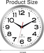 Roymnie Atomic Wall Clock 14 Inch, Modern Clock Battery Operated Classic Analog - Image 9