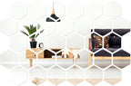 Shappy 32 Pcs Hexagon Mirror Wall Stickers Removable Silver Acrylic Mirror - Image 2