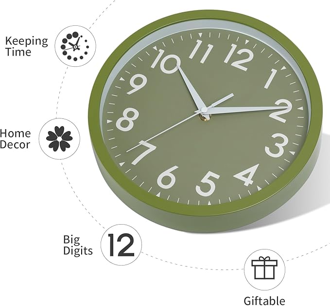 DAXSMY Wall Clock Small Analog 8 Inch Silent Non Ticking Battery Operated - Image 6
