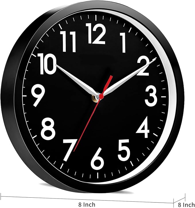 AKCISOT Wall Clock 8 Inch Silent Non-Ticking Modern Clocks Battery Operated - Image 8