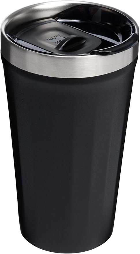 STANLEY Everyday Tumbler 16 oz | Press Fit Drink Through Lid | Beverage, Coffee, and Cocktail Cup | Insulated Stainless Steel Wine Glass | BPA-Free | Black 2.0