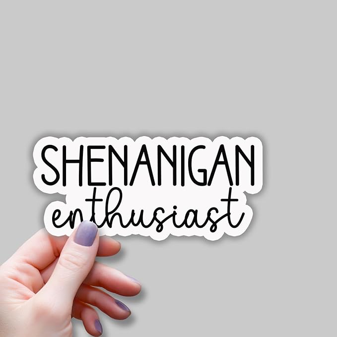 (3 pcs) Shenanigan Enthusiast Sarcastic Sticker for Tumbler, Funny Sarcastic Quote Vinyl Decal for Kindle Laptop Water Bottle Phone Hard Hat - 3x1.5