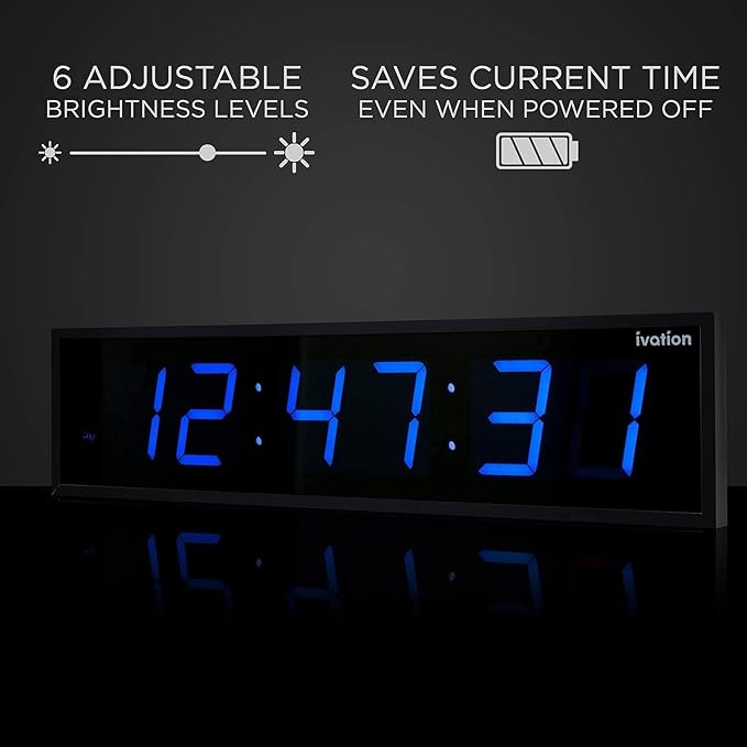 Ivation Oversized Large Digital Wall Clock - Image 4