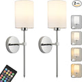Battery Operated Wall Sconces Set of Two, Wireless Rechargeable Wall Light by KARTOOSH