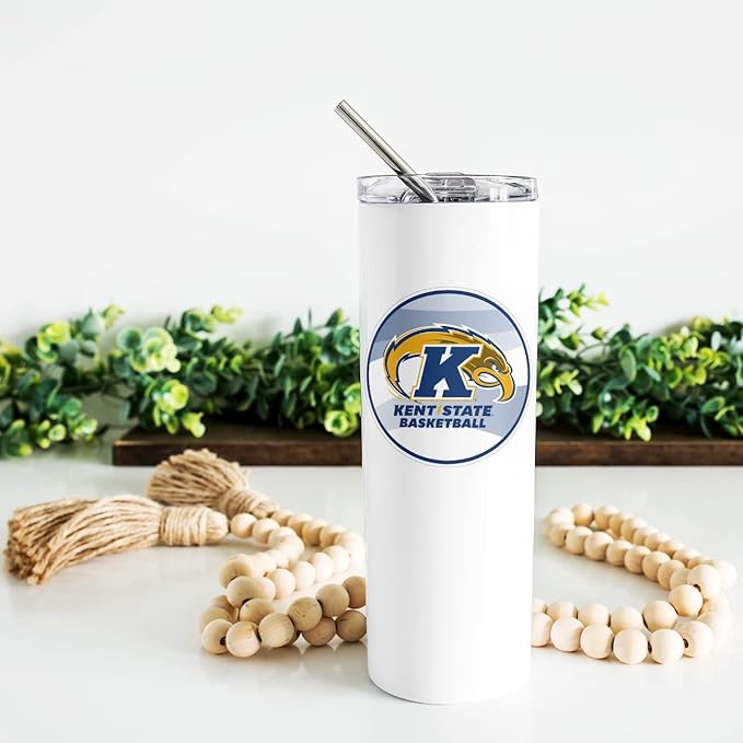 Kent State University Skinny Tumbler, Water Tumbler, Stainless Steel Tumbler, Tumbler Cup, Tumbler with Straw and Lid, Double Wall, Stainless Tumbler (Kent State University #3)