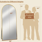 69"x28" Full Length Mirror, Arched Full Body Mirror, Standing Hanging or - Image 4